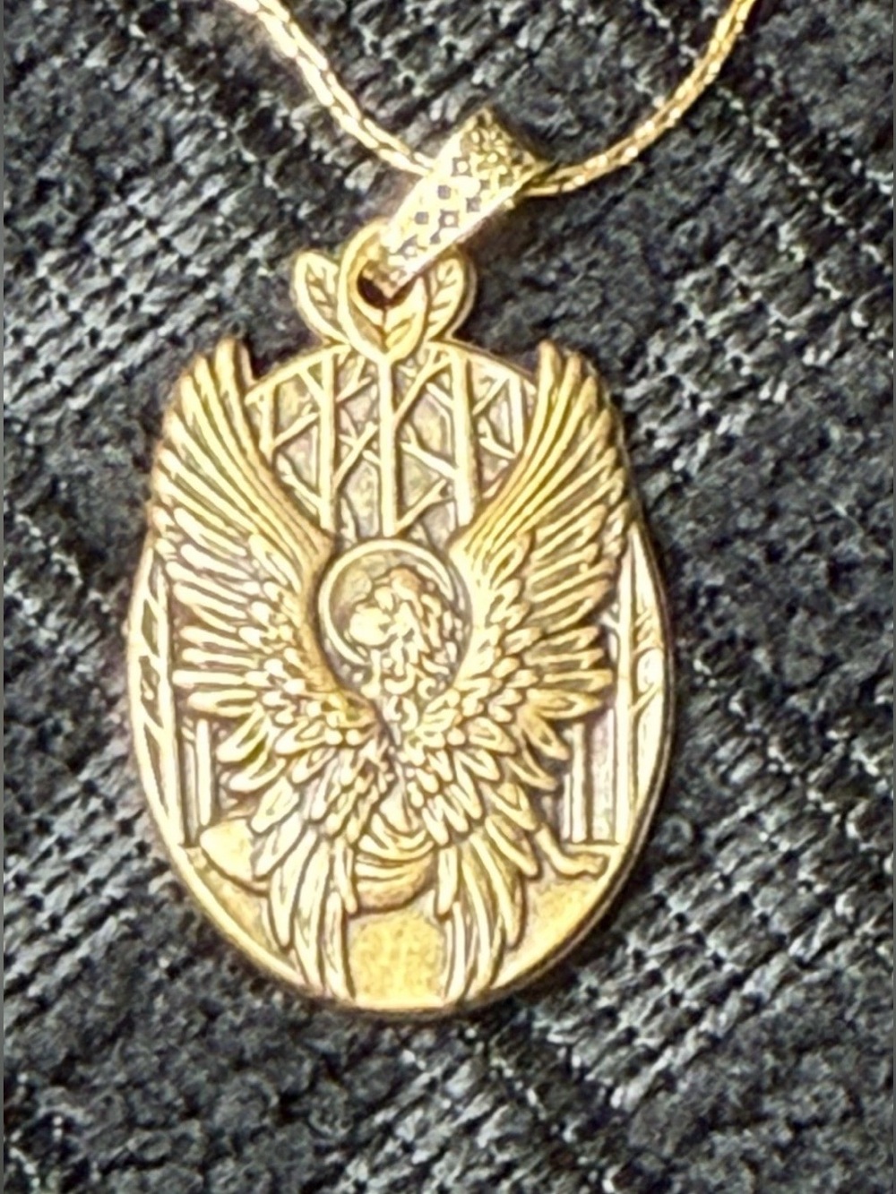 Alex and Ani Charm Pendant Necklace
"Guardian of Peace Comfort Me" Gold Tone
